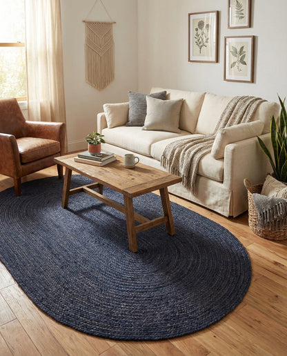 Handmade Braided Jute Oval Rug