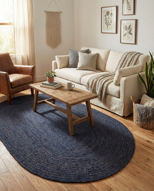 Handmade Braided Jute Oval Rug
