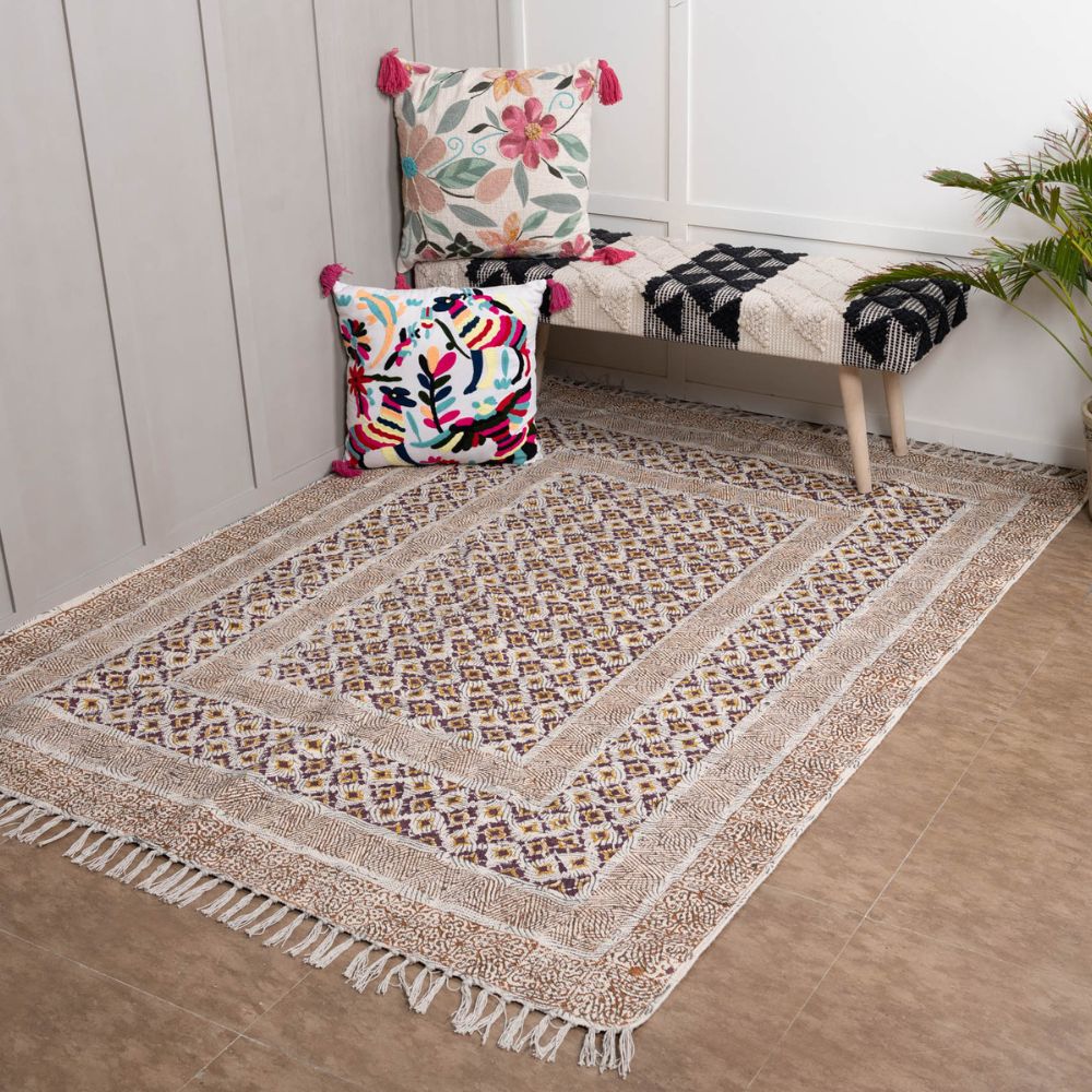 BALAD - Hand Block Printed Cotton Rug