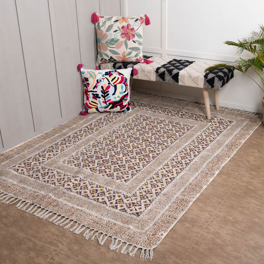BALAD - Hand Block Printed Cotton Rug