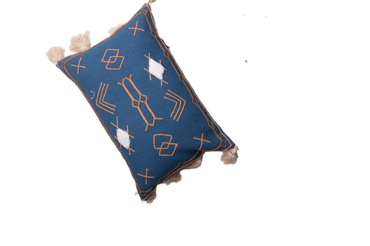 Blue pillow cover - alternate angle