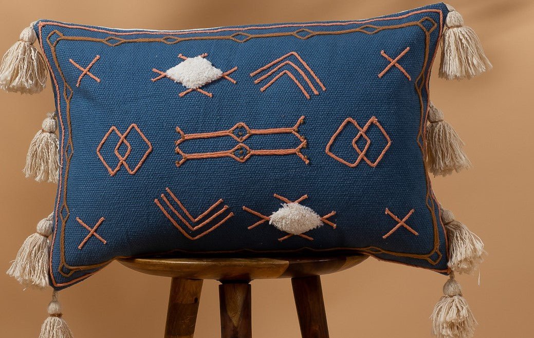 BLUE -Stylist Exquisite Embroidery Pillow Cover