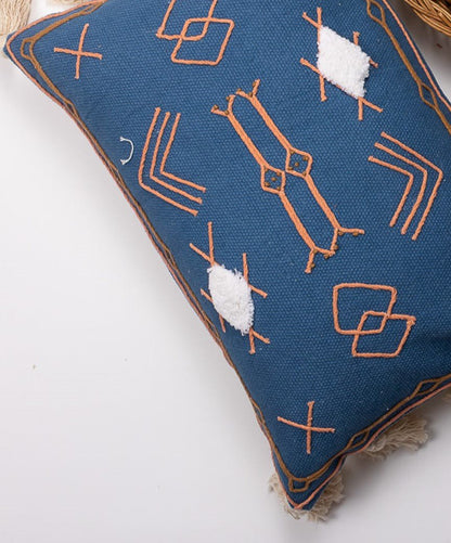 Blue pillow cover - styled room view
