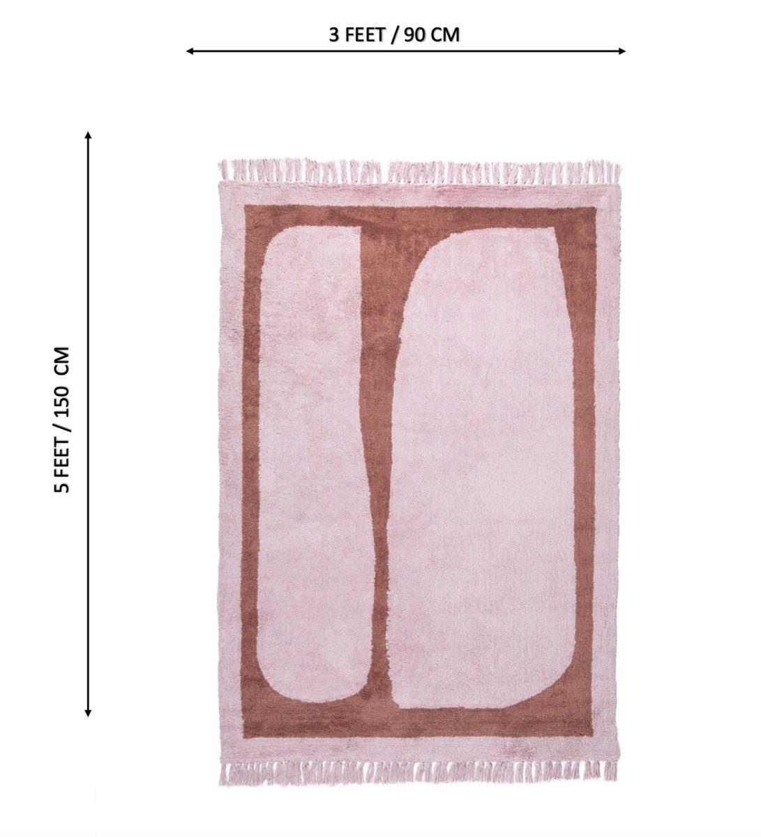 Blush Arch Tufted rug - back view