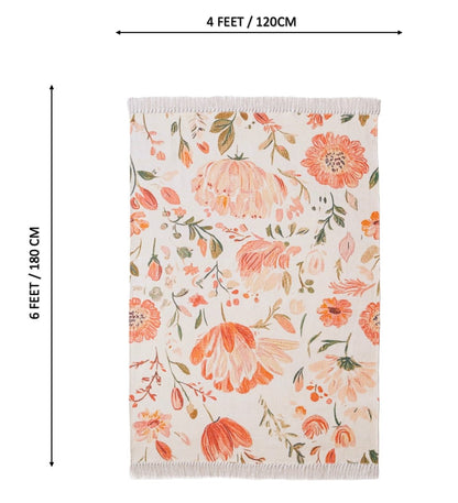 Blush Meadow Floral rug - size reference view