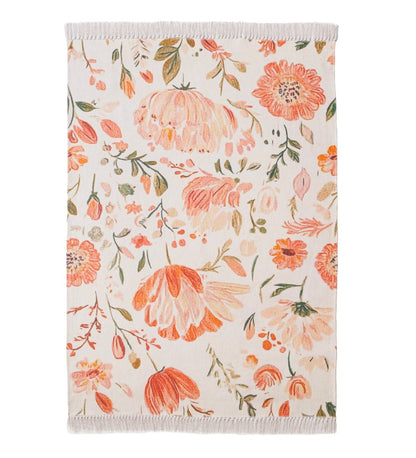 Blush Meadow Floral rug - texture close-up