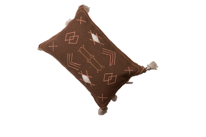 Brown pillow cover - styled room view