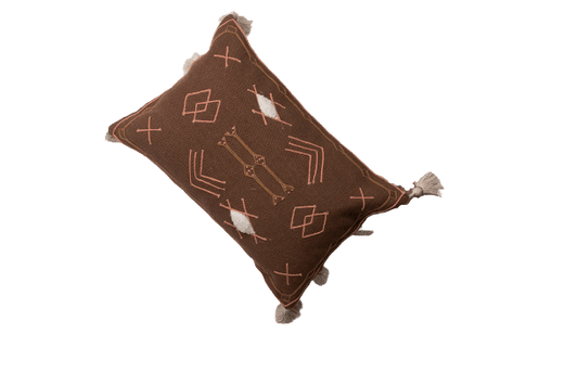 Brown pillow cover - styled room view