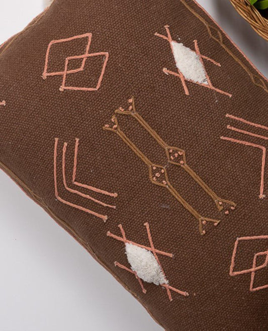 Brown pillow cover - texture close-up