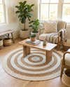 Braided Jute Hand-Braided Area Rug 100% Natural Fiber