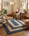 Braided Jute Handmade Area Rug Concentric Border