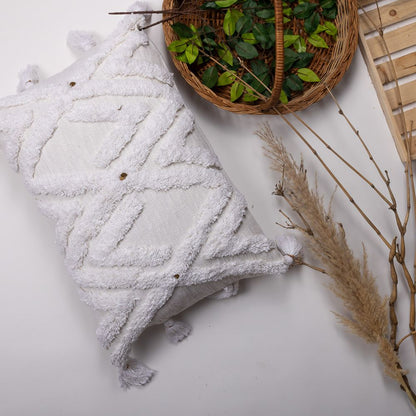 Carsia tufted cotton pillow cover - main product view