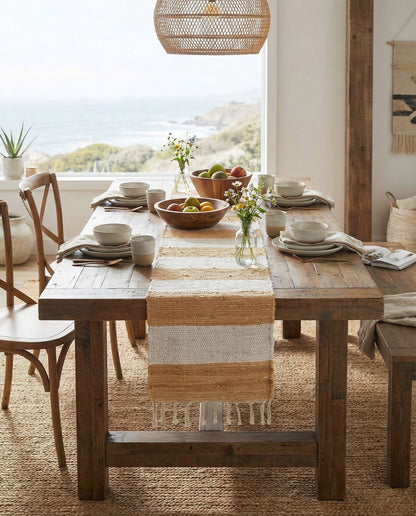 Hand Woven Chindi Rag Table Runner Rug