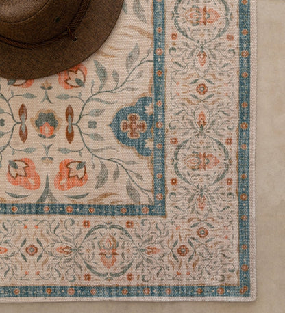 Coastal Blossom Heritage handcrafted cotton area rug - main product view
