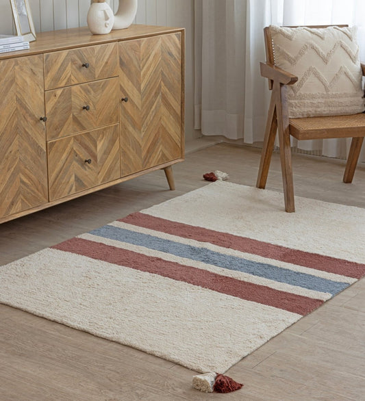 Coastal Stripe Hand Tufted rug - alternate angle