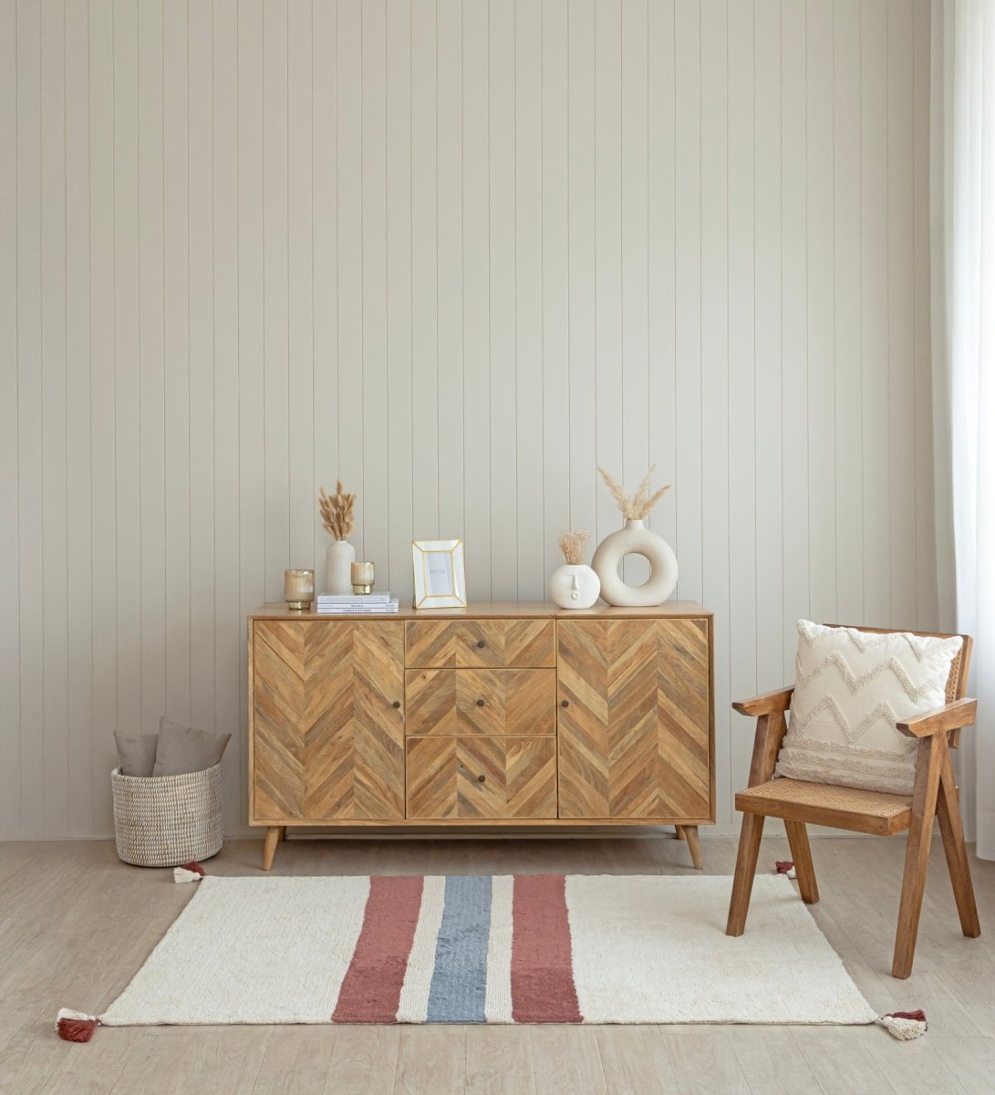 Coastal Stripe Hand Tufted hand-tufted cotton area rug - main product view
