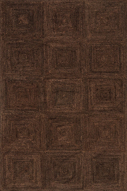 Cocoa hand-braided jute area rug - main product view