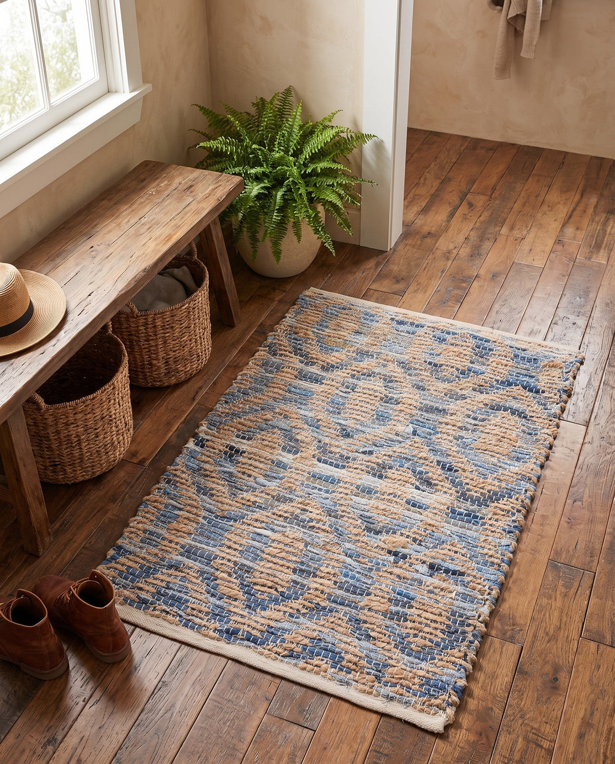 White Chindi Jute Rug