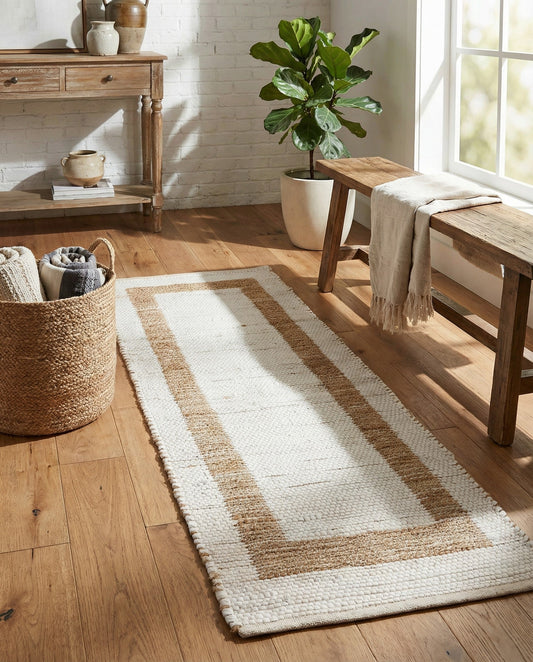 Hand Woven Chindi Jute Runner Rug