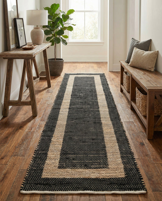 Hand Woven Chindi Jute Runner Rug