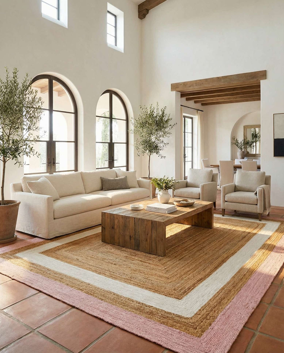 Braided Jute Hand-Braided Area Rug 100% Natural Fiber