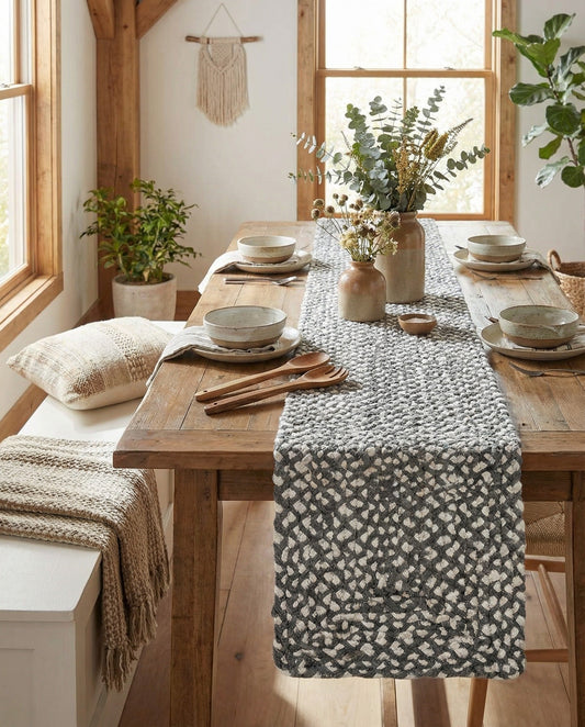 Handmade Braided Chindi Table Runner Rug