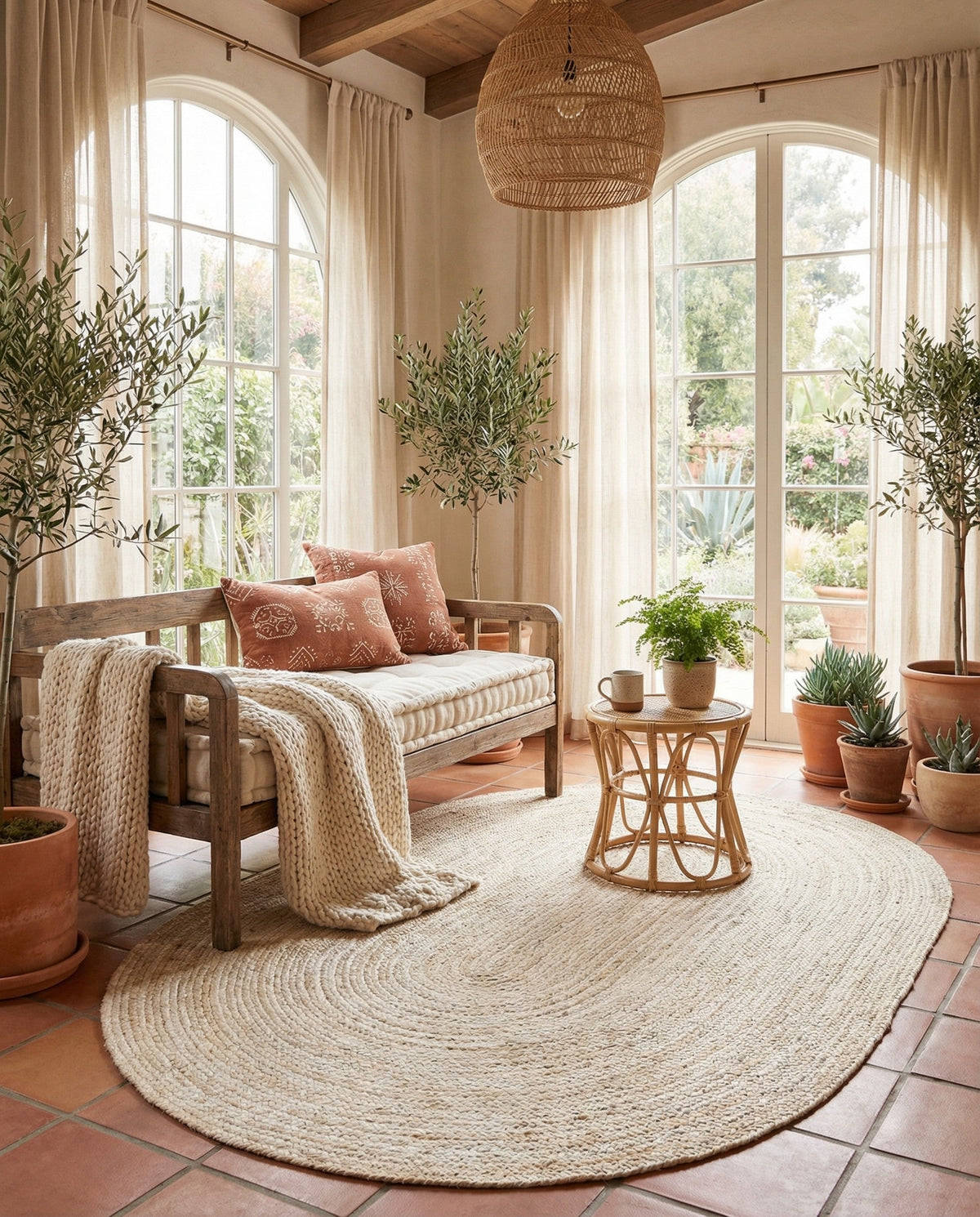 Handmade Braided Jute Oval Rug