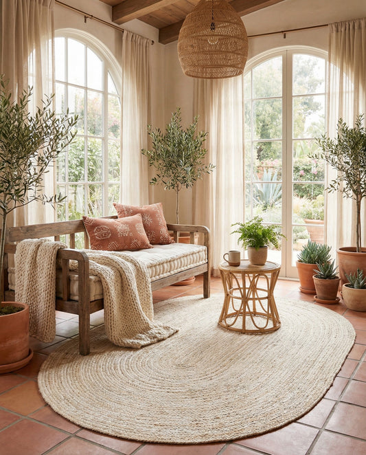 Handmade Braided Jute Oval Rug
