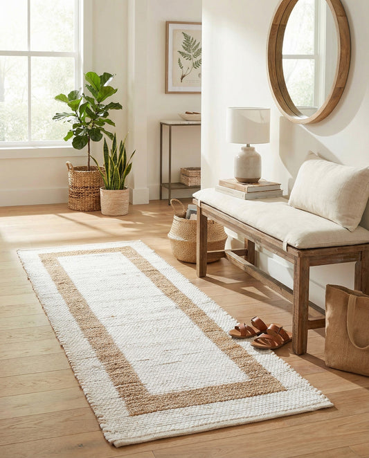 Hand Woven Chindi Jute Runner Rug