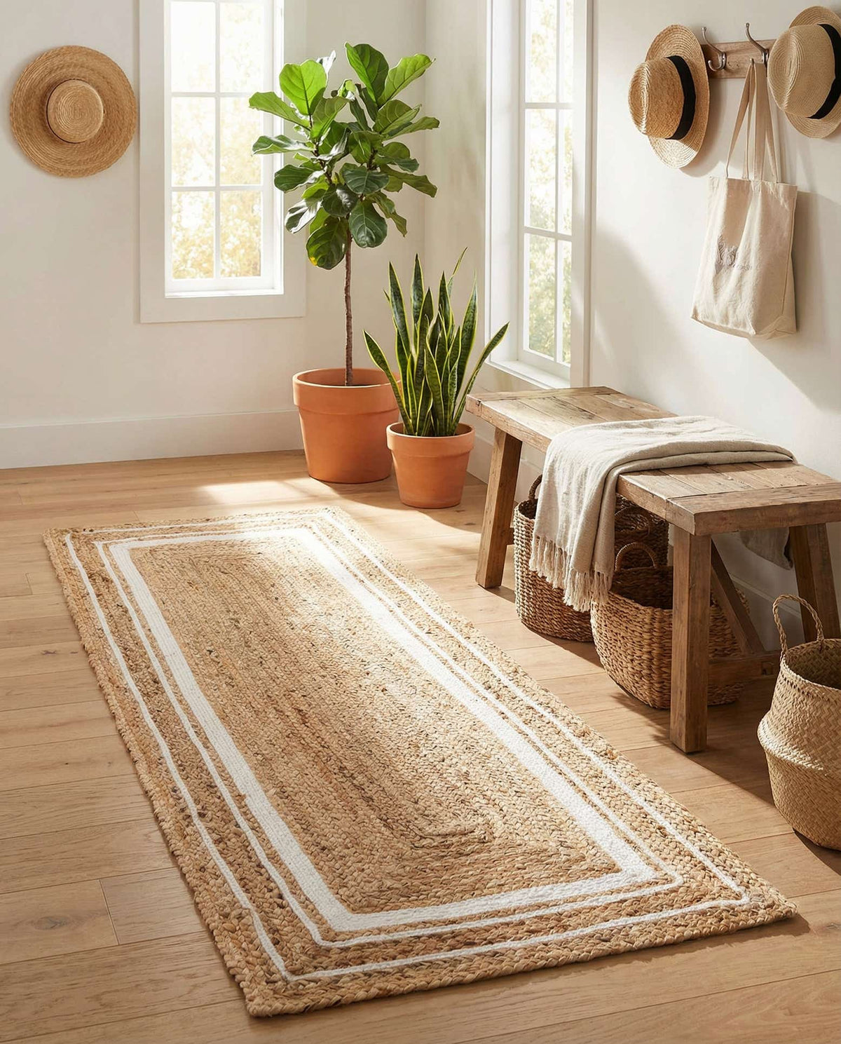 Braided Jute Hand-Braided Runner Rug