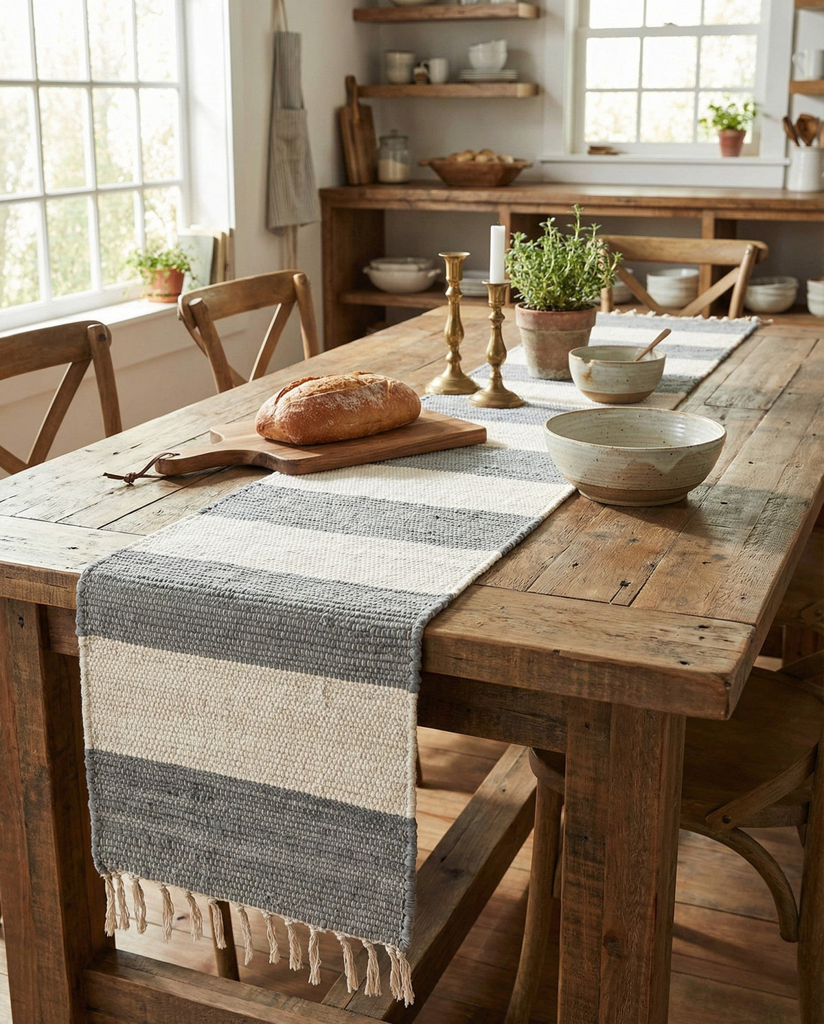 Hand Woven Chindi Rag Table Runner Rug
