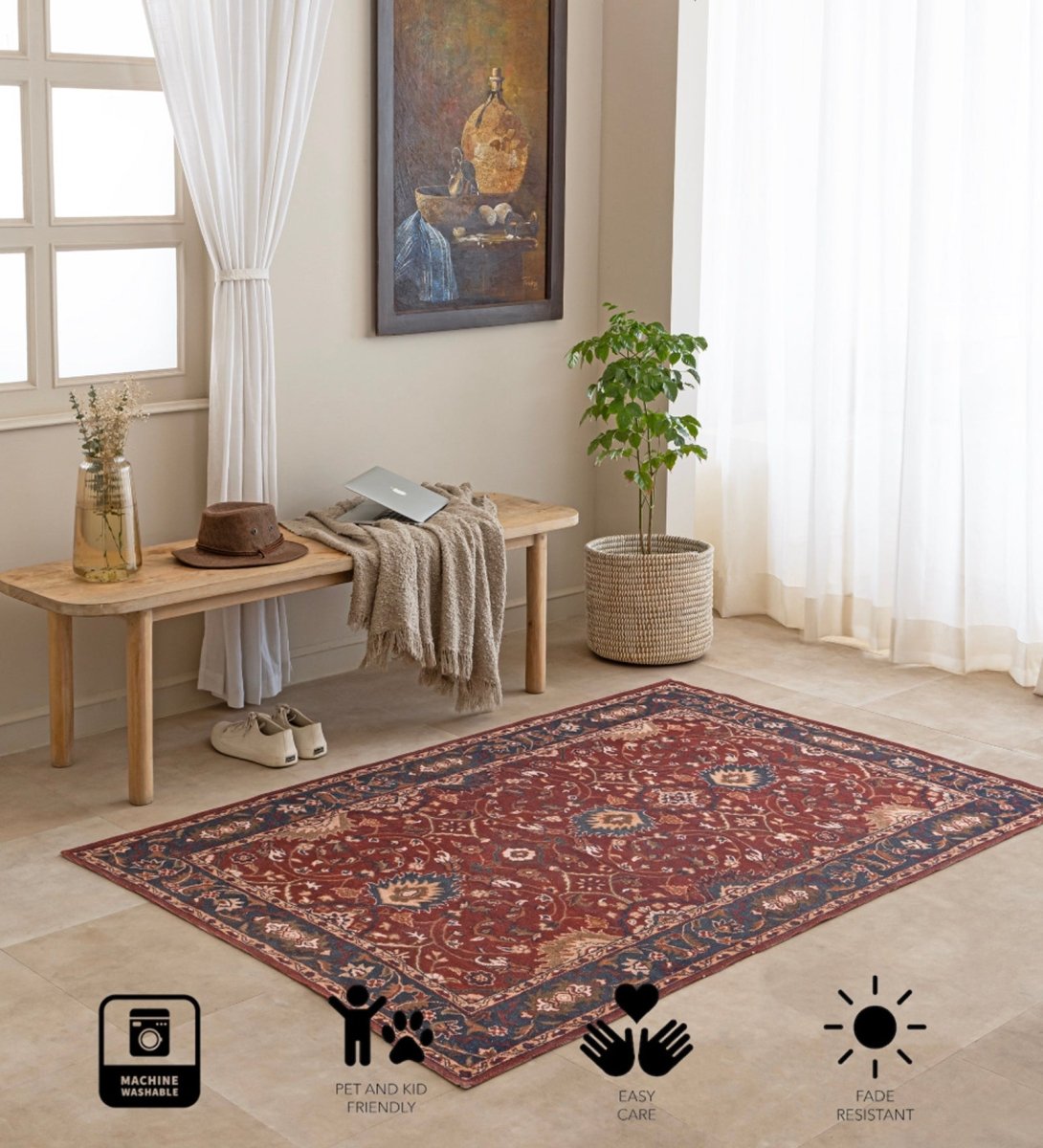 Crimson Estate Heritage rug - detail view
