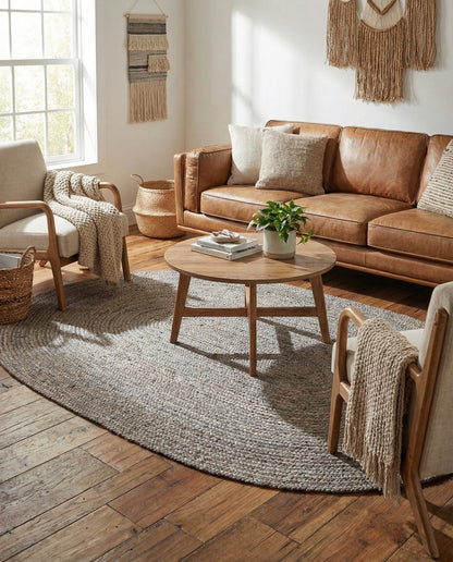 Handmade Braided Jute Oval Rug