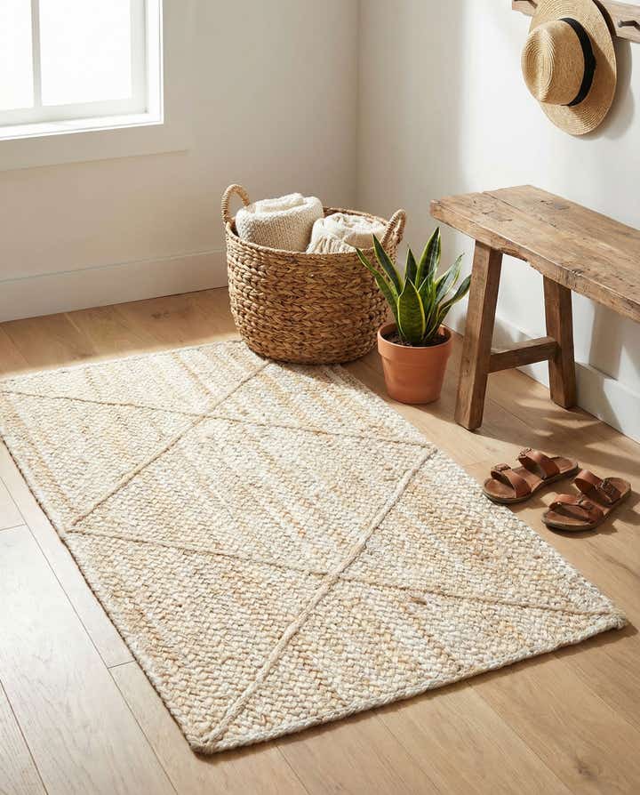 Braided Jute Hand-Braided Area Rug 100% Natural Fiber