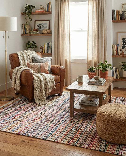 Hand Woven Braided Chindi Rug