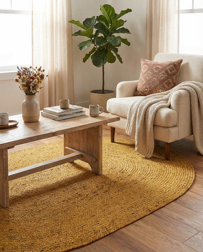 Handmade Braided Jute Oval Rug