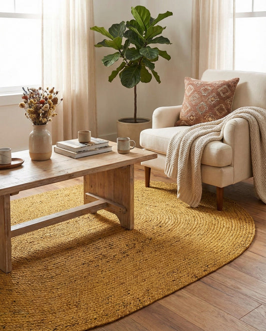 Handmade Braided Jute Oval Rug