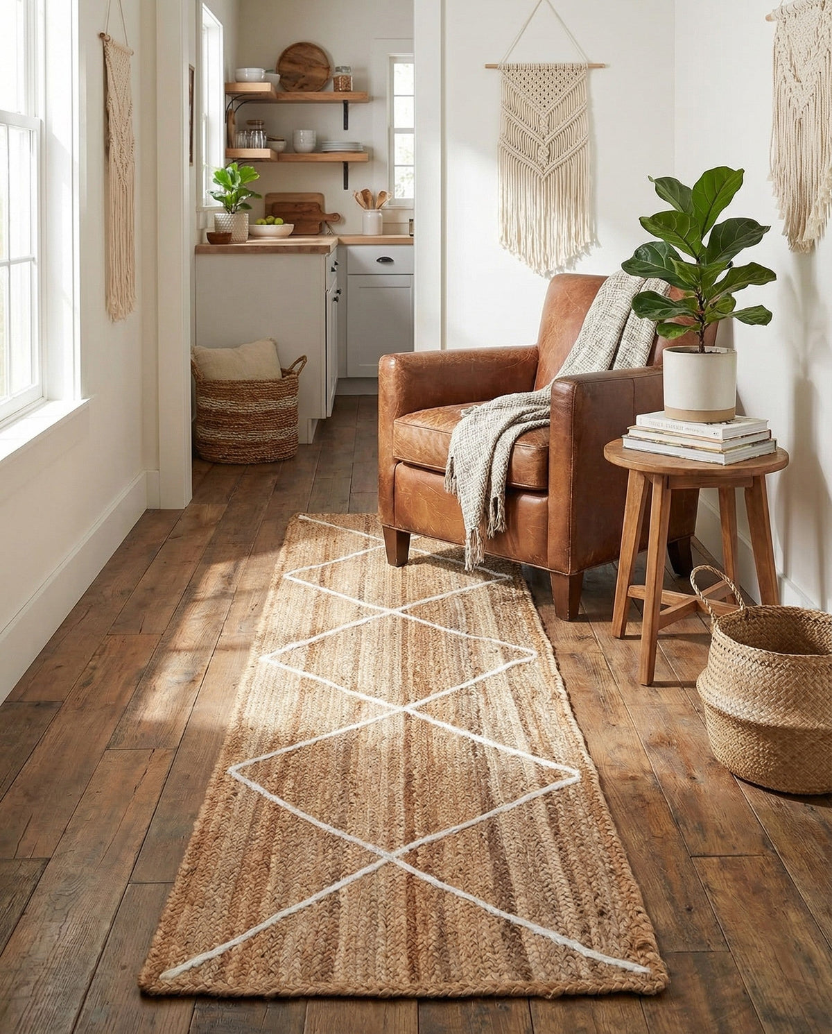 Handmade Braided Jute Runner Rug