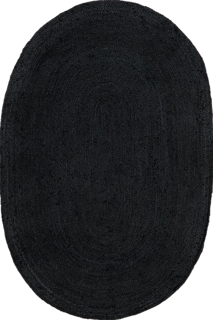 Dark hand-braided jute area rug - main product view