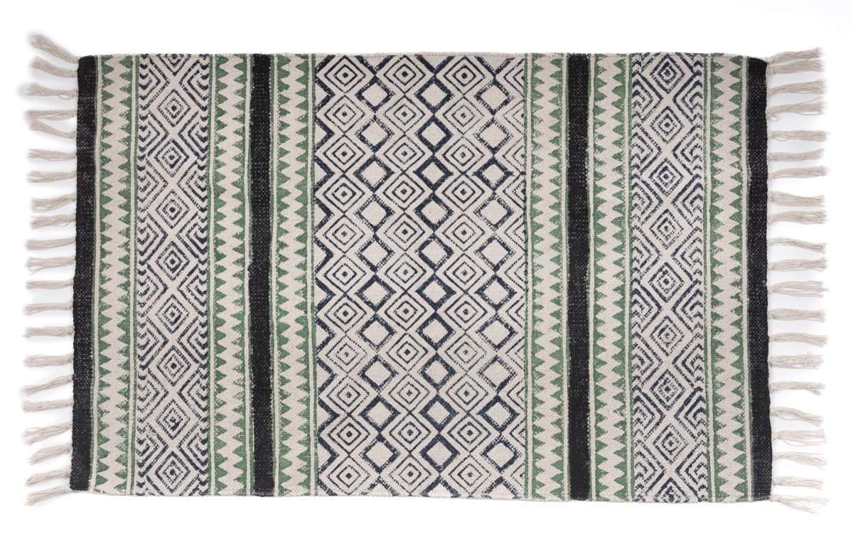 DEMRE - HAND BLOCK PRINTED COTTON  RUG