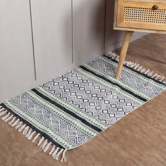 DEMRE - HAND BLOCK PRINTED COTTON  RUG