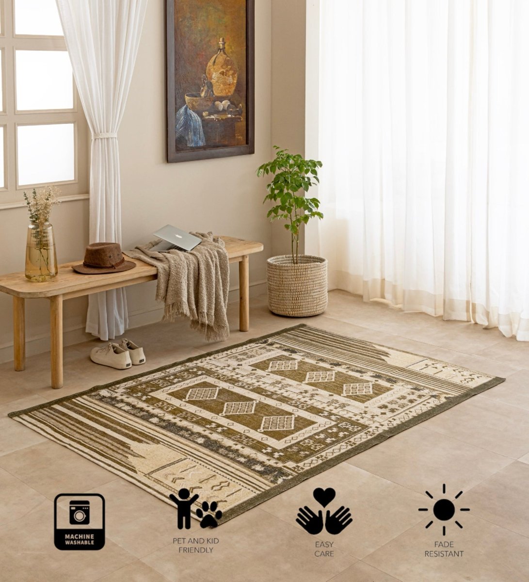Desert Mosaic Heritage rug - styled room view