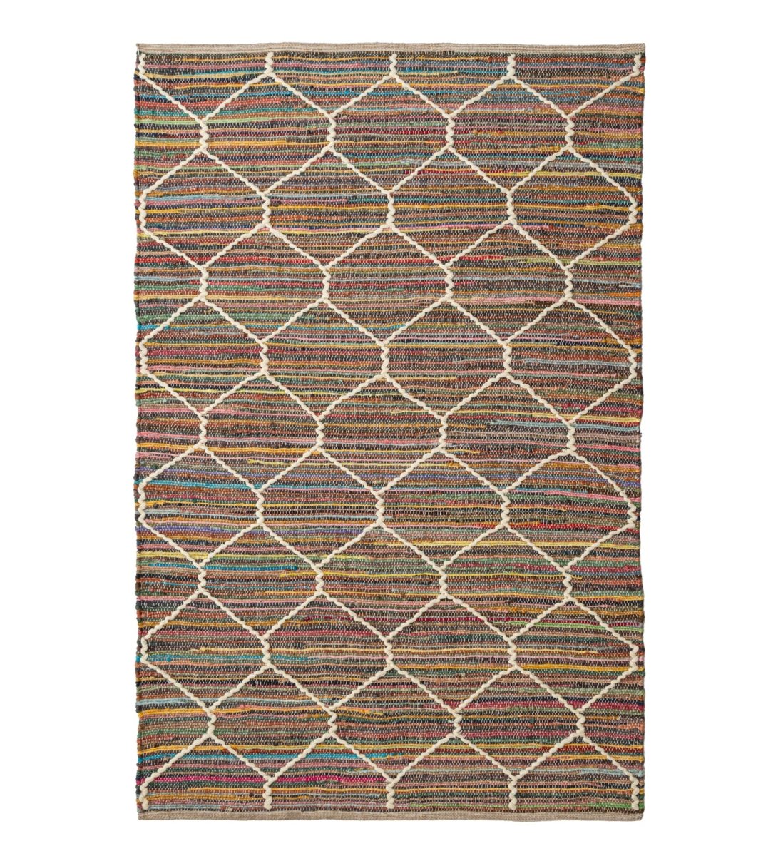 Diamond Trellis Hand Woven Recycled Cotton Chindi Rug