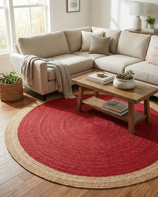 Handmade Braided Jute Round Rug