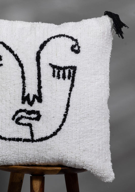 Face pillow cover - styled room view
