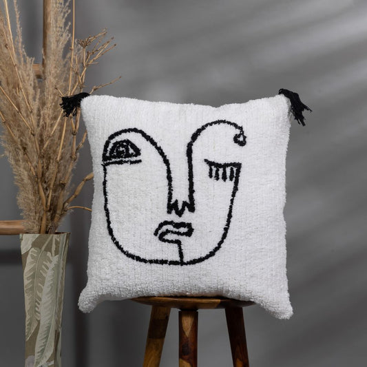 FACE    - Tufted Decorative Pillow Cover