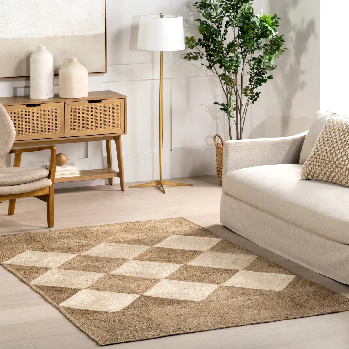 FAUDA CUT DIAMOND BRAIDED RUG