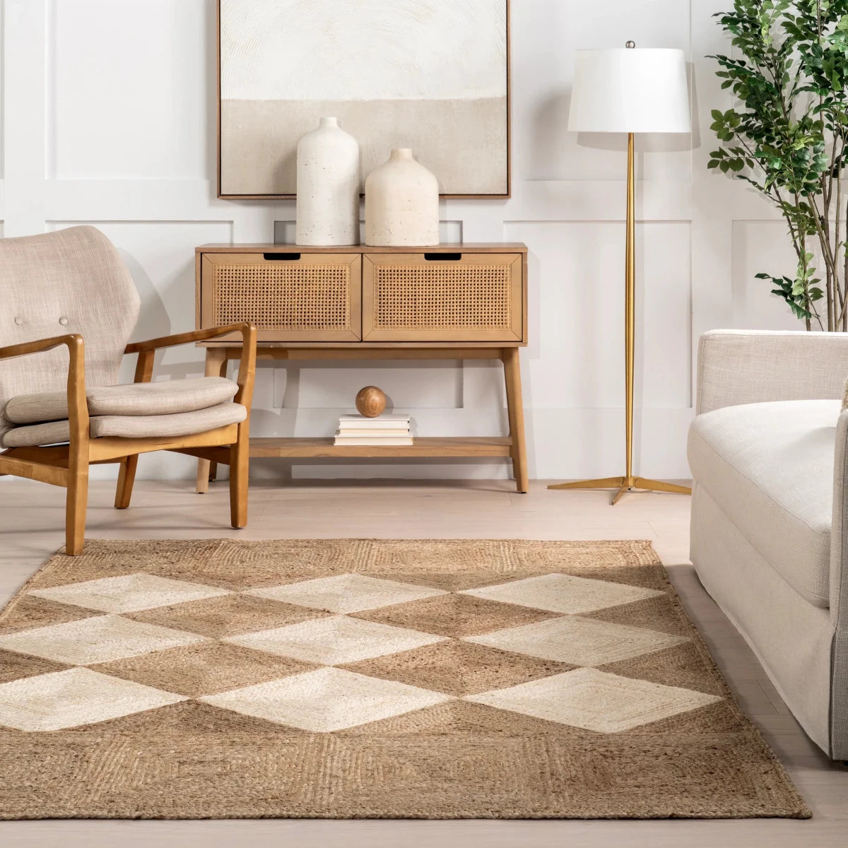 FAUDA CUT DIAMOND BRAIDED RUG