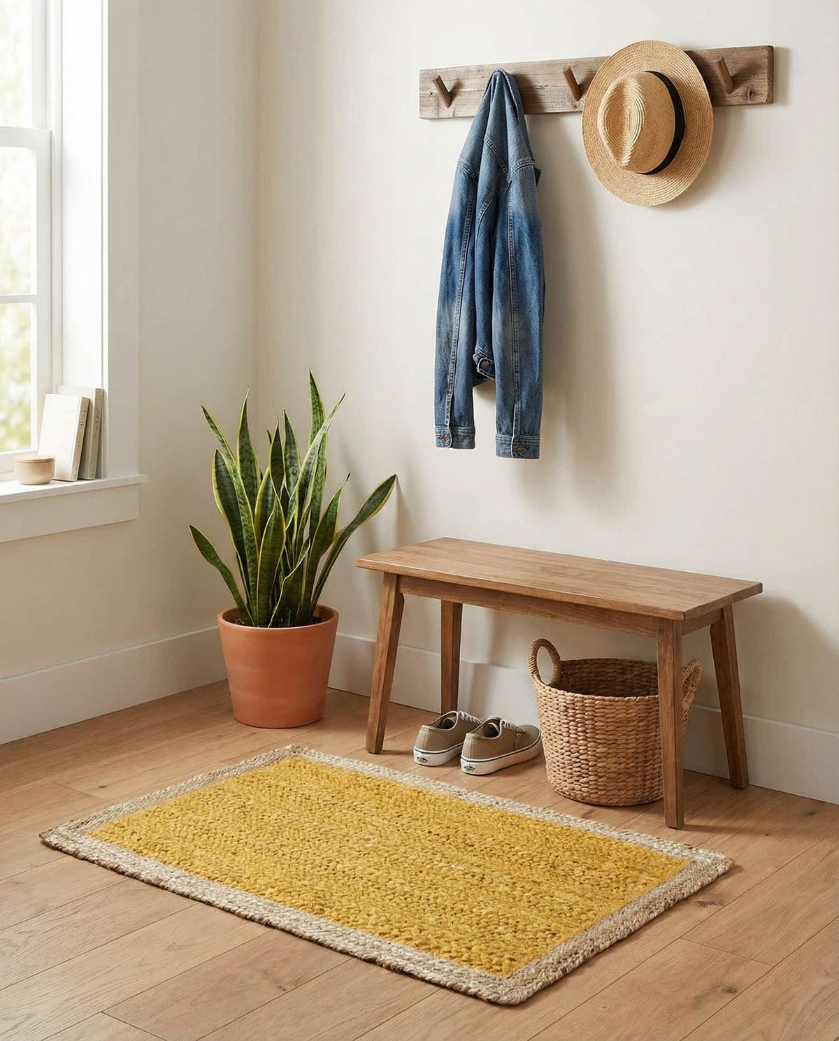 Braided Jute Hand-Braided Area Rug 100% Natural Fiber