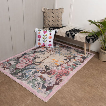 Godekli digitally printed cotton area rug - main product view